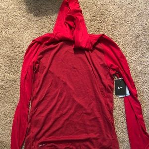Red stripped thin hoodie